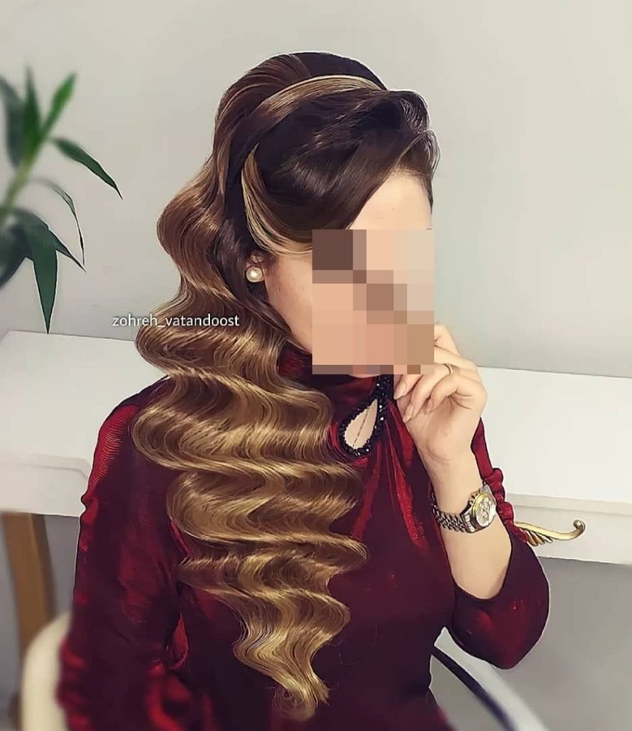 شنیون جلوی مو برای صورت کشیده و جلوی مو و پشت مو مجلسی